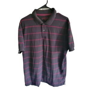 Charles Tyrwhitt Men's Polo Shirt Navy & Pink Stripe Shirt Size Large